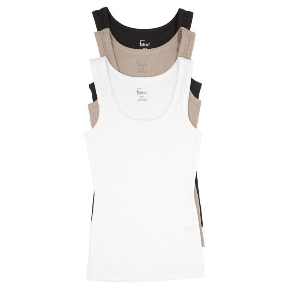 NWOT Felina Set of Three Ribbed Tank Tops